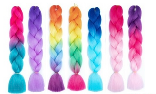 Synthetic Braiding Hair - Pink/Teal Ombre