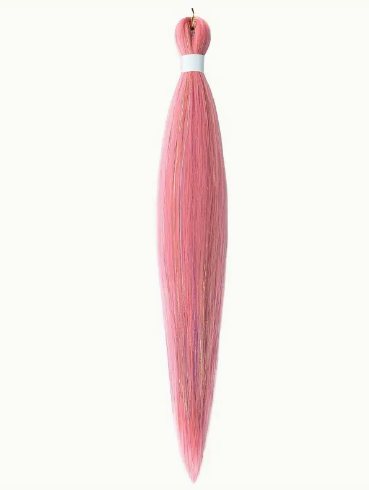 Synthetic Braiding Hair With Tinsel - Pink – Tangled Hair Care