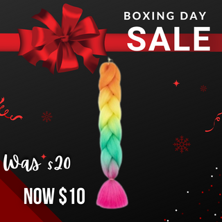 Boxing Day Sale - Braiding Hair Rainbow Ombre with Pink Ends