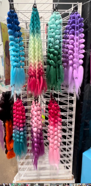 Pre Braided Hair - Pink to Teal Ombre