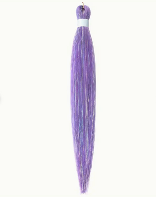 Synthetic Braiding Hair with Tinsel - Bright Purple