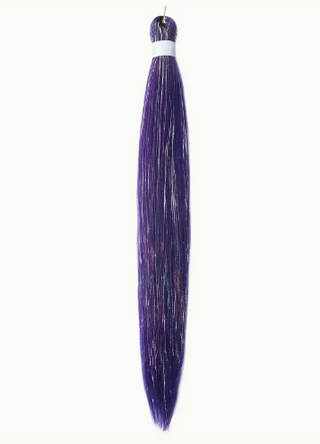 Synthetic Braiding Hair with Tinsel - Electric Purple