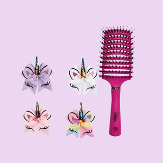 Dream Detangler and Unicorn Bow Combo - Tangled Hair Care