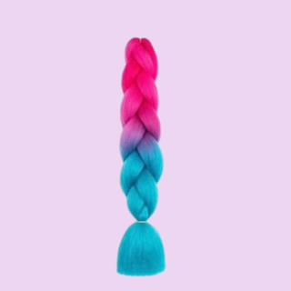 Synthetic Braiding Hair - Pink/Teal Ombre - Tangled Hair Care