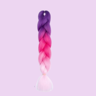 Synthetic Braiding Hair - Purple to Pink Ombre - Tangled Hair Care