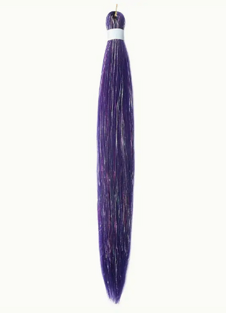 Synthetic Braiding Hair with Tinsel - Electric Purple - Tangled Hair Care
