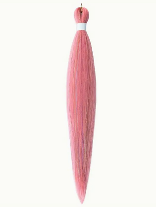 Synthetic Braiding Hair with Tinsel - Pink - Tangled Hair Care
