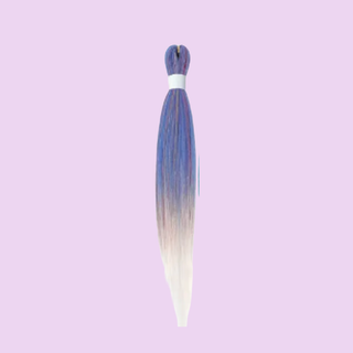 Synthetic Braiding Hair with Tinsel - Purple, Pink, White Ombre - Tangled Hair Care